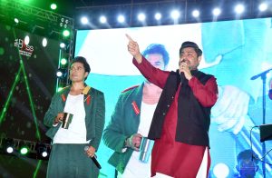 Sindh Governor Kamran Tessori addressing participants during the mega event of Pakistan Independence Day and ‘Maarka-e-Haq’ grand celebration at Bag-e-Musta Ground. APP/AKS/MAF/TZD/SSH