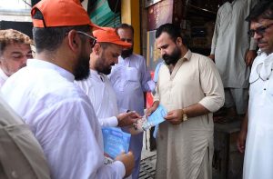 Minister for Higher Education Meena Khan Afridi, along with officials, inaugurates a Special Cleanliness Drive in connection with Marka-e-Haq and Independence Day Celebration Week at Kohati Gate.