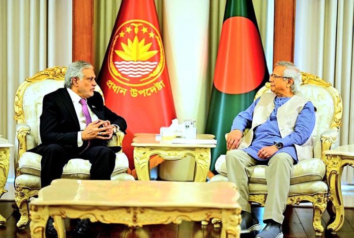 Deputy Prime Minister and Foreign Minister, Senator Mohammad Ishaq Dar, called on Chief Adviser of Bangladesh, H.E. Professor Muhammad Yunus