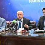Federal Minister for National Food Security and Research, Rana Tanveer Hussain addressing the press Conference on the current Agriculture issues with special focus on Sugar crisis at PID Media Center