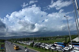 An attractive view of clouds hovering over the sky of Federal Capital.