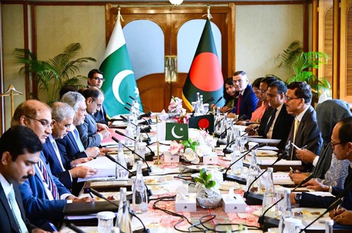 Deputy Prime Minister and Foreign Minister, Senator Mohammad Ishaq Dar, held delegation level talks with the Foreign Adviser of Bangladesh, H.E. Md. Touhid Hossain