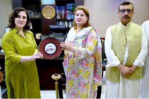 Turkish Cooperation and Coordination Agency’s (TIKA) Country Coordinator Saliha Tuna meets with Managing Director of the Associated Press of Pakistan, Muhammad Asim Khichi, during her visit to APP Headquarters.