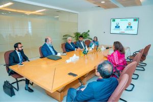 Federal Minister for Commerce, H.E. Jam Kamal Khan, holding a meeting with the Managing Director and senior management of Square Pharmaceuticals PLC