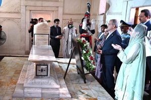 Iranian President Dr. Masoud Pezeshkian and Punjab Chief Minister Maryam Nawaz Sharif, along with their respective delegations, laid floral wreaths at Mazar-e-Iqbal and offered Dua to pay homage to the visionary philosopher-poet, Allama Dr. Muhammad Iqbal