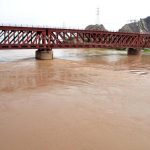 After 1992 heavy flood in River Chenab 900000 cusec water crossing under the bridge. District management high alert at flood areas