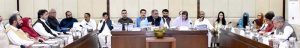 Senator Saifullah Abro, Chairman senate standing committee on economic affairs presiding over a meeting of the committee at Parliament House.