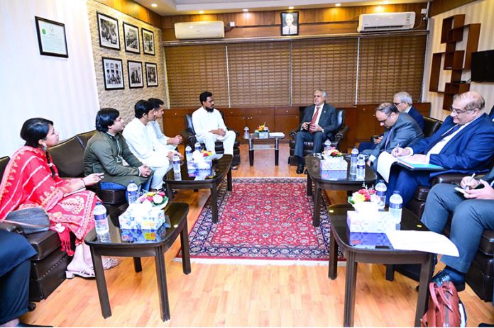 Deputy Prime Minister and Foreign Minister, Senator Mohammad Ishaq Dar, in a meeting with delegation of National Citizen Party (NCP), led by Mr Akhtar Hossain 