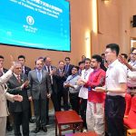 Prime Minister Muhammad Shehbaz Sharif interacts with the students of Tianjin University