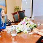 Advisor to Chairman Senate, Misbah Khar, accompanied by Senior Director General Protocol Tariq Bin Waheed, presents a formal invitation to Ms. Natalia Shmeleva, Deputy Head of Mission at the Russian Embassy, for the participation of Russia’s parliamentary delegation in the upcoming Inter-Parliamentary Speakers' Conference (ISC), scheduled in Islamabad from November 11–12, 2025
