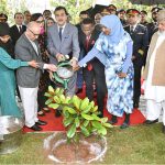 Chairman Senate, Syed Yousaf Raza Gilani, Dr. Jemal Beker Abdula, Ambassador of Federal Democratic Republic of Ethiopia and other Parliamentarians planting a sapling in lawn of the Parliament House.