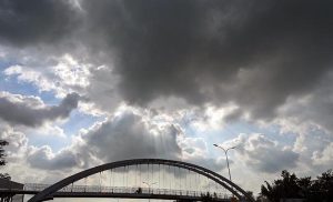 A beautiful view captured by the lens shows nimbostratus clouds hovering over the sky, indicating upcoming rain in the federal capital
