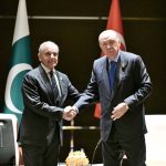 Prime Minister Muhammad Shehbaz Sharif meets with President of Turkiye H.E. Recep Tayyip Erdogan, on the sidelines of the SCO Council of Heads of State