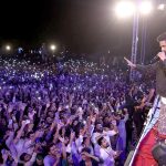 Singer performing during mega event of Pakistan Independence Day & Marka-e-Haq grand celebration at Rani Bagh