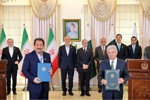 A ceremony of exchange of MoUs for various sectors between Pakistan and Iran