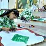 Children participating in painting competition during an event to celebrate the 78th Independence Day of Pakistan organized by Nazaria Pakistan Council Trust at Aiwan Quaid