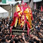 Mourners attending the Chehlum procession to commemorate the martyrdom of Hazrat Imam Hussain (RA), the grandson of Holy Prophet Muhammad (PBUH).