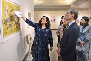 H.E. Akamatsu Shuichi, Ambassador of Japan to Pakistan, inaugurates the art exhibition titled "From Surreal to the Real – A Spiritual Travelogue", organized in collaboration with Nomad Gallery at PNCA.