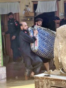 Federal Reserve Police jawans are carrying out rescue and relief operations in flood-hit areas of Swat.