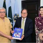 Member Minorities, National Commission for Human Rights (NCHR), Manzoor Masih, meeting with the Federal Ombudsman of Pakistan, Ejaz Ahmad Qureshi, at the Office of the Federal Ombudsman. Manzoor Masih presents several NCHR reports to Mr. Qureshi, highlighting key findings and recommendations aimed at improving governance, institutional responsiveness, and public awareness on rights-related issues