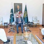 Member of the National Assembly Sardar Ghulam Abbas and former member of the National Assembly Raja Riaz call on Prime Minister Muhammad Shehbaz Sharif