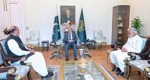 Member of the National Assembly Sardar Ghulam Abbas and former member of the National Assembly Raja Riaz call on Prime Minister Muhammad Shehbaz Sharif