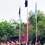 Director National Cyber Crime Agency, General Waqar Syed is hoisting national flag of Pakistan celebrating the 78th Independence Day of Pakistan at Shifa International Hospital