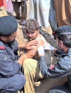 Federal Reserve Police jawans are carrying out rescue and relief operations in flood-hit areas of Swat.
