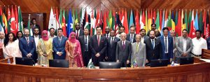 Chairman Senate, Syed Yousuf Raza Gillani in a group photo with the participants of "Ethio-Pakistan Green Dialogue-Lessons from Ethiopia Green Legacy" At OIC-COMSTECH.