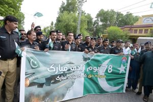 Paper Market decks up in national colors as Independence Day festivities begin, with flags and bounties lining the streets