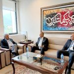 Federal Minister for National Food Security & Research Rana Tanveer Hussain meeting with CEO of Fauji Fertilizer Company Limited (FFCL) Jahangir Piracha to discuss fertilizer availability, pricing, and quality