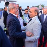 Prime Minister Muhammad Shehbaz Sharif warmly welcomes Dr. Seyed Ebrahim Raisi, President of the Islamic Republic of Iran, upon his arrival in Islamabad for a two-day official visit to Pakistan