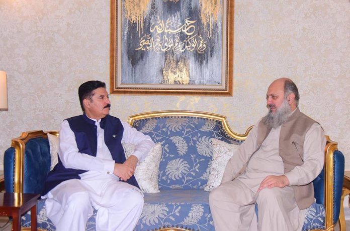 Governor Khyber Pakhtunkhwa Faisal Karim Kundi calls on Federal Minister for Commerce Jam Kamal Khan in Islamabad to discuss trade, investment, and export promotion - with a focus on TDAP, PHDEC, gems & jewellery and tobacco sectors, alongside ongoing projects including Peshawar Expo Center