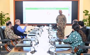 Prime Minister Muhammad Shehbaz Sharif chairs an emergency meeting on recent cloudburst, flood situation and ongoing rescue and relief operation. APP/ABB/FHA