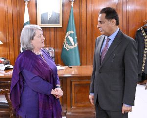 Ambassador of Ireland Ms. Mary O'Neill called on Speaker National Assembly Sardar Ayaz Sadiq at Parliament House in federal capital.