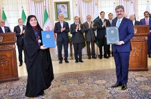 A ceremony of exchange of MoUs for various sectors between Pakistan and Iran