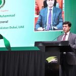 Hussain Muhammad, Consul General of Pakistan in Dubai, addressing participants at the Pakistan Business Council's Speed Networking Event, highlighting the importance of collaboration and enhanced trade opportunities between Pakistan and the UAE