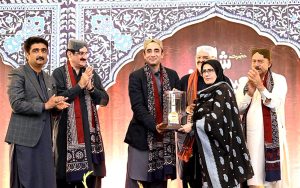Chairman Pakistan Peoples Party, Bilawal Bhutto Zardari, addressing during the concluding day of the 282nd Urs celebrations of Hazrat Shah Abdul Latif Bhitai. APP/AKS/IQJ/TZD/FHA