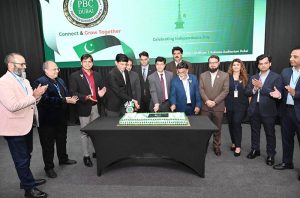 Hussain Muhammad, Consul General of Pakistan in Dubai, addressing participants at the Pakistan Business Council's Speed Networking Event, highlighting the importance of collaboration and enhanced trade opportunities between Pakistan and the UAE