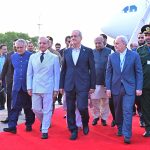 Prime Minister Muhammad Shehbaz Sharif receives Dr. Seyed Ebrahim Raisi, President of the Islamic Republic of Iran, upon his arrival in Islamabad for a two-day official visit to Pakistan