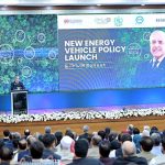 Prime Minister Muhammad Shehbaz Sharif addresses the launching ceremony of the New Energy Vehicles Policy.