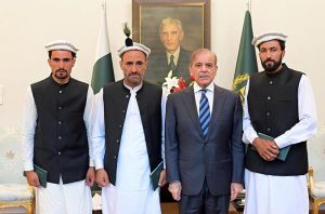 Shepherds from Ghizer Gilgit Balitistan Wasiyat Khan, Ansar and Muhammad Khan, whose timely warning led to the safety of all residents from the disastrous Glacial Lake Outburst Flood (GLOF) in Ghizer Valley, called on Prime Minister Muhammad Mohammed Shehbaz Sharif.