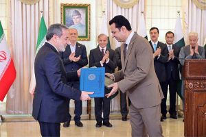 A ceremony of exchange of MoUs for various sectors between Pakistan and Iran