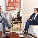 Chairman Senate, Syed Yousaf Raza Gilani in a meeting with Vicente Azpitarte Pérez member of the Senate of Spain