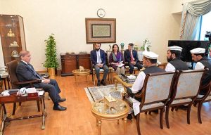 Shepherds from Ghizer Gilgit Balitistan Wasiyat Khan, Ansar and Muhammad Khan, whose timely warning led to the safety of all residents from the disastrous Glacial Lake Outburst Flood (GLOF) in Ghizer Valley, called on Prime Minister Muhammad Mohammed Shehbaz Sharif.