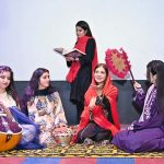 Students perform a tableau during the Latif Day function at Chandka Institute of Nursing & Allied Health Sciences
