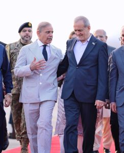 Prime Minister Muhammad Shehbaz Sharif receives Dr. Seyed Ebrahim Raisi, President of the Islamic Republic of Iran and his delegation upon their arrival in Islamabad for a two-day official visit to Pakistan