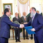 A ceremony of exchange of MoUs for various sectors between Pakistan and Iran