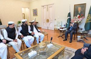 Shepherds from Ghizer Gilgit Balitistan Wasiyat Khan, Ansar and Muhammad Khan, whose timely warning led to the safety of all residents from the disastrous Glacial Lake Outburst Flood (GLOF) in Ghizer Valley, called on Prime Minister Muhammad Mohammed Shehbaz Sharif.