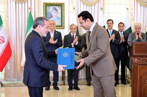 A ceremony of exchange of MoUs for various sectors between Pakistan and Iran